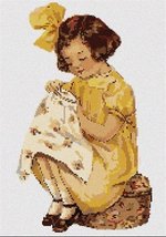 Pepita Needlepoint Canvas: Katie with Embroidery, 7&quot; x 11&quot; - $50.00+