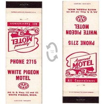 Vintage Matchbook Cover White Pidgeon MI Motel 1940s AAA US Hiway 112 &amp; 131 - £6.17 GBP