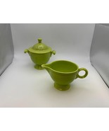 Vintage Homer Laughlin Fiestaware FIESTA CHARTREUSE Creamer &amp; Sugar Bowl... - $122.54 CAD