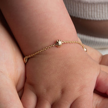14K Yellow Gold Ladybug Nature Charm Baby Bracelet - $3,411.14 MXN