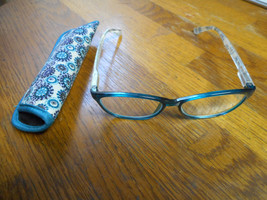 Foster Grant Gwennie Reading Eyeglasses Blue Floral plastic  +1.25 Power - £3.89 GBP