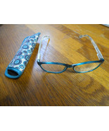 Foster Grant Gwennie Reading Eyeglasses Blue Floral plastic  +1.25 Power - $4.95