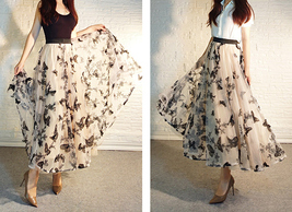 Champagne Maxi Tutu Skirt Outfit Women Custom Size  Butterfly Pattern Tutu Skirt image 5