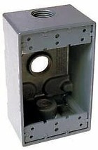 Hubbell 5324-0 Single Gang Weatherproof Box 3-3/4&quot; Outlets, Gray - Pkg Q... - $161.49