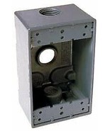 Hubbell 5324-0 Single Gang Weatherproof Box 3-3/4&quot; Outlets, Gray - Pkg Q... - £133.76 GBP