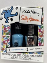 Miracle Gel Keith Haring Blue Nail Polish + Shiny Top Coat Set 80s Pop A... - £7.85 GBP