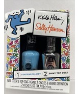 Miracle Gel Keith Haring Blue Nail Polish + Shiny Top Coat Set 80s Pop A... - $13.70 CAD