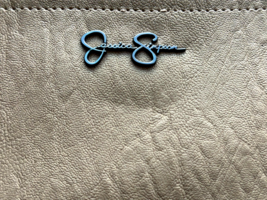 Jessica Simpson Faux Leather Wallet Beige Tan Wristlet Clutch Purse Wrist Strap - £17.58 GBP