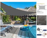 16'x20' Dark Grey Patio Shade Sail - Reinforced Outdoor Canopy with UV B... - $148.45
