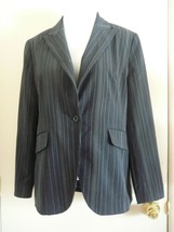 Woman&#39;s Jacket Blazer  Worthington Stretch  Black Stripe Lined Polyester... - £15.39 GBP