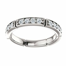 1.80 Karat Rundschliff Diamant Volle Ewigkeit Ehering 14K Weiß Vergoldet - £64.05 GBP