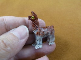 Y-LLA-ST-45) Baby Red Gray Llama Soapstone Stone Peru Figurine Love Llamas - £6.73 GBP