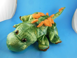 Stegosaurus Dinosaur Puppet caltoy 14&quot; Hand Puppet Green with Orange - £9.40 GBP