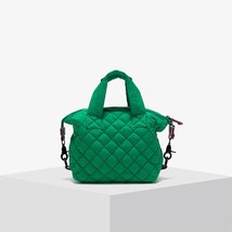 MABULA Women Winter Quilted Pillow Tote Handbag Female Brand Design Mini Feather - £36.45 GBP