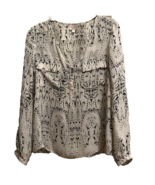 Parker Women&#39;s 100% Silk Blouse Long Sleeve Geometric Print Button up to... - $542.89 MXN