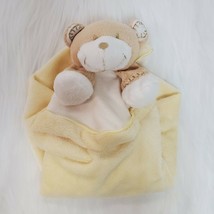 Blankets &amp; Beyond Bear Baby Lovey &amp; Security Blanket Yellow Tan B16 - $12.99