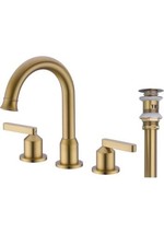8&quot; Double Handle Sink Taps;Wide-Spread Bathroom Faucet 3 Hole Brass Taps... - £23.29 GBP