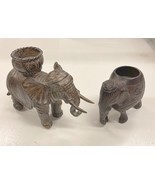 Two Vintage or Antique Elephant Candle Holders - $1,069.13 MXN