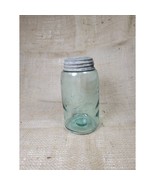 Antique Ball Jar, Blue Quart, 3 Loop Logo, Slope Shoulder, 1900-1910 - £22.14 GBP