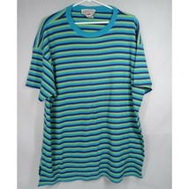 Vintage Carolina Colours Plus Women&#39;s Blue, Green, &amp; Purple Striped Shirt 3X - £19.37 GBP