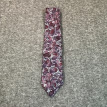 Abdallas Serica Mens Tie Burgundy Red Grey Abstract Silk Business Suit N... - $9.99