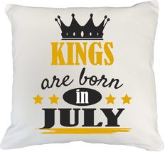 Make Your Mark Design Kings Born in July White Pillow Cover for Birthday, Presen - £19.54 GBP+