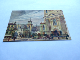 VINTAGE WATERCOLOR POSTCARD QUEBEC BASILICA WITH VIEW ON QUEBEC SEMINARY... - £3.40 GBP