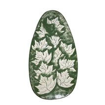 Ceramic Oval Shaped Leaves Painted Design Collector Plate Size 13.5 x 7.5 - £31.57 GBP