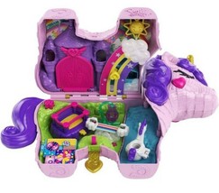 Polly Pocket Unicorn Party Large Compact Playset with Micro Polly &amp; Lila... - $100.00