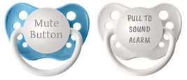 Baby Boy Pacifier Set - Mute Button Paci - Pull to Sound Alarm Binky- 0-18 month - £11.79 GBP