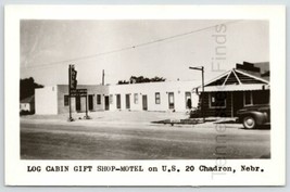 Log Cabin Gift Shop Motel Chadron Nebraska Photo Postcard - £14.38 GBP