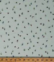 Cotton Tiny Parrots on Mint Animals Birds Pets Fabric Print by the Yard D684.68 - £9.45 GBP