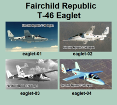4 Different Fairchild Republic T-46 Eaglet Warplane Magnets - £78.66 GBP