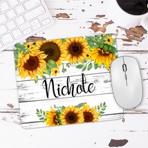 Desk Gift For Coworkers, Sunflower Desk Decor, Personalized Mouse Pad, Office St - £11.18 GBP