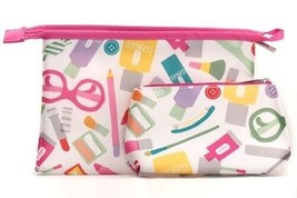 Clinique Logo Print Makeup Cosmetic Bag Two Piece Set - £7.90 GBP