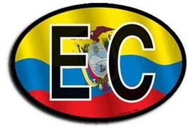 Ecuador Wavy oval decal - $3.00