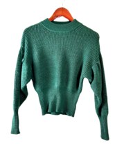 Wild Fable Green Sweater Puff Sleeve Mock Neck Women&#39;s XS - $15.02