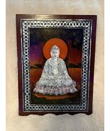 Vintage Asian Mother of Pearl Inlay Wall Art Panel 16”x12&quot; Lacquer Buddha - $2,723.91 MXN