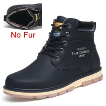 DEKABR 2021 Newest Autumn Winter Ankle Warm Boots Quality PU Leather Men Casual  - £50.55 GBP