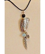 Pacific NW Perched Raven Pendant Leadfree Pewter 2.5&quot; x .75&quot; Corded Made... - £6.99 GBP