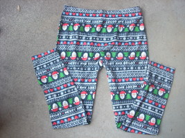 leggings pants christmas santa hearts and green trees size XL (15-17) - £10.85 GBP