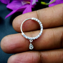 Pierced Gold Nose Ring, Hoop, Stud, Indian Nath, White Ring, Big Round H... - €19,09 EUR