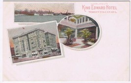 Ontario Advertising Postcard Toronto King Edward Hotel Rotunda Harbour Ships - £3.88 GBP