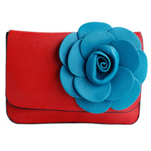 [Sunny Romantic] Flower Leatherette Clutch Shoulder Bag Clutch Casual Purse - £18.84 GBP