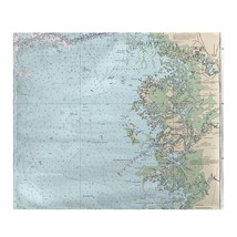 Betsy Drake Crystal River, FL Nautical Map Fleece Throw - £54.11 GBP