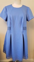 Vince Camuto Royal Blue Short Sleeve A-line Dress Sz-14 - £55.02 GBP