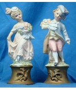 Lenwile  Ardalt Porcelain Boy and Girl Pair Figurines Japan Vintage 6&quot; - £15.45 GBP