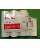 STAPLES BOND ROLLS - 11 NEW ROLLS - 2 1/4&quot; X 130&#39; - FREE SHIPPING - $32.75 CAD