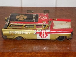 Vintage Tin Friction Emergency 8 Made in Japan Toy Vehicle - $54.45