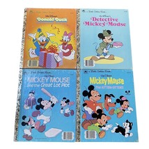 Little Golden Books Vtg Lot 4 Mickey Donald Duck  Disney Detective Birthday - £8.78 GBP